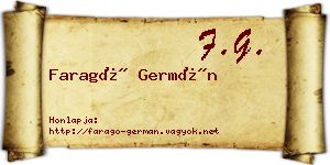 Faragó Germán névjegykártya